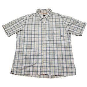 Orvis Button Down Shirt Mens Size Large Short Sleeve Hiking Fishing Dress Up